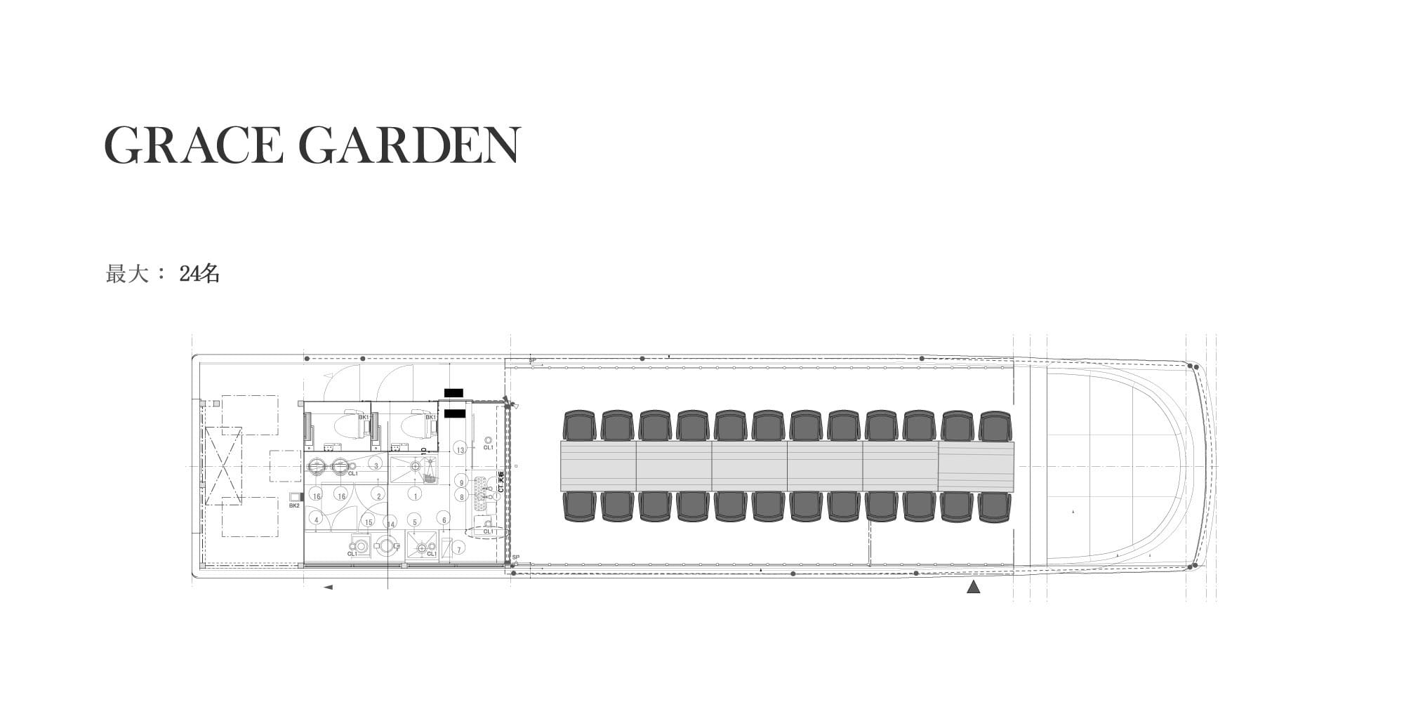 GRACE GARDENの船内レイアウト